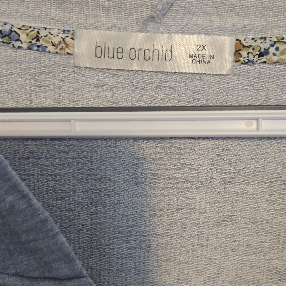 Blue Orchid 2X Gray Hooded Sweatshirt Dress Lace Up Casual Lounge - Picture 2 of 7
